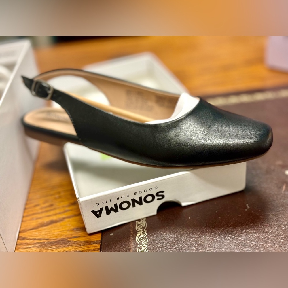 Women’s size 8 black sling back shoes- NEW in box - Picture 3 of 8